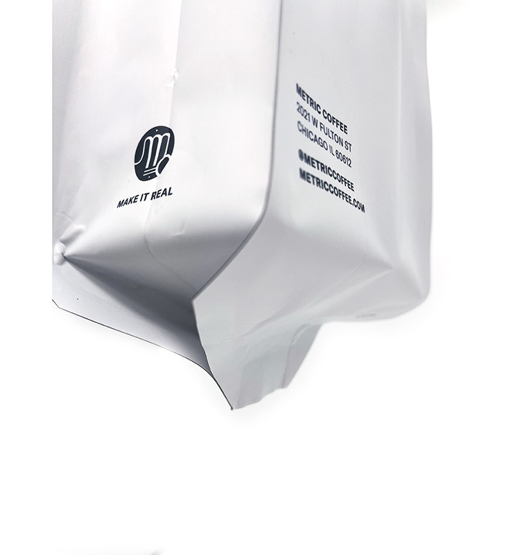Pochette de café à fond plat, sacs d'emballage de grains de café vides personnalisés