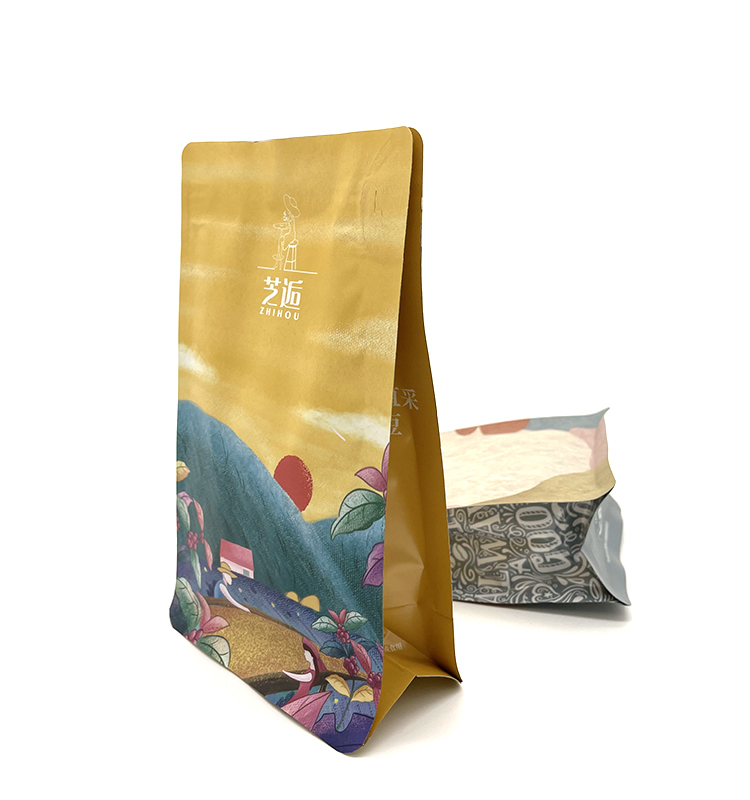 Sacs d'emballage résistants à l'humidité de grain de café d'arabica d'odeur de nourriture noire d'aluminium de gousset latéral