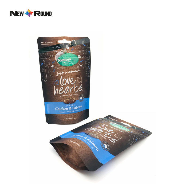Sac d'alimentation en plastique imprimé personnalisé pour animaux de compagnie, emballage de friandises pour chiens, vente en gros, sac d'alimentation pour chiens OEM avec fermeture éclair