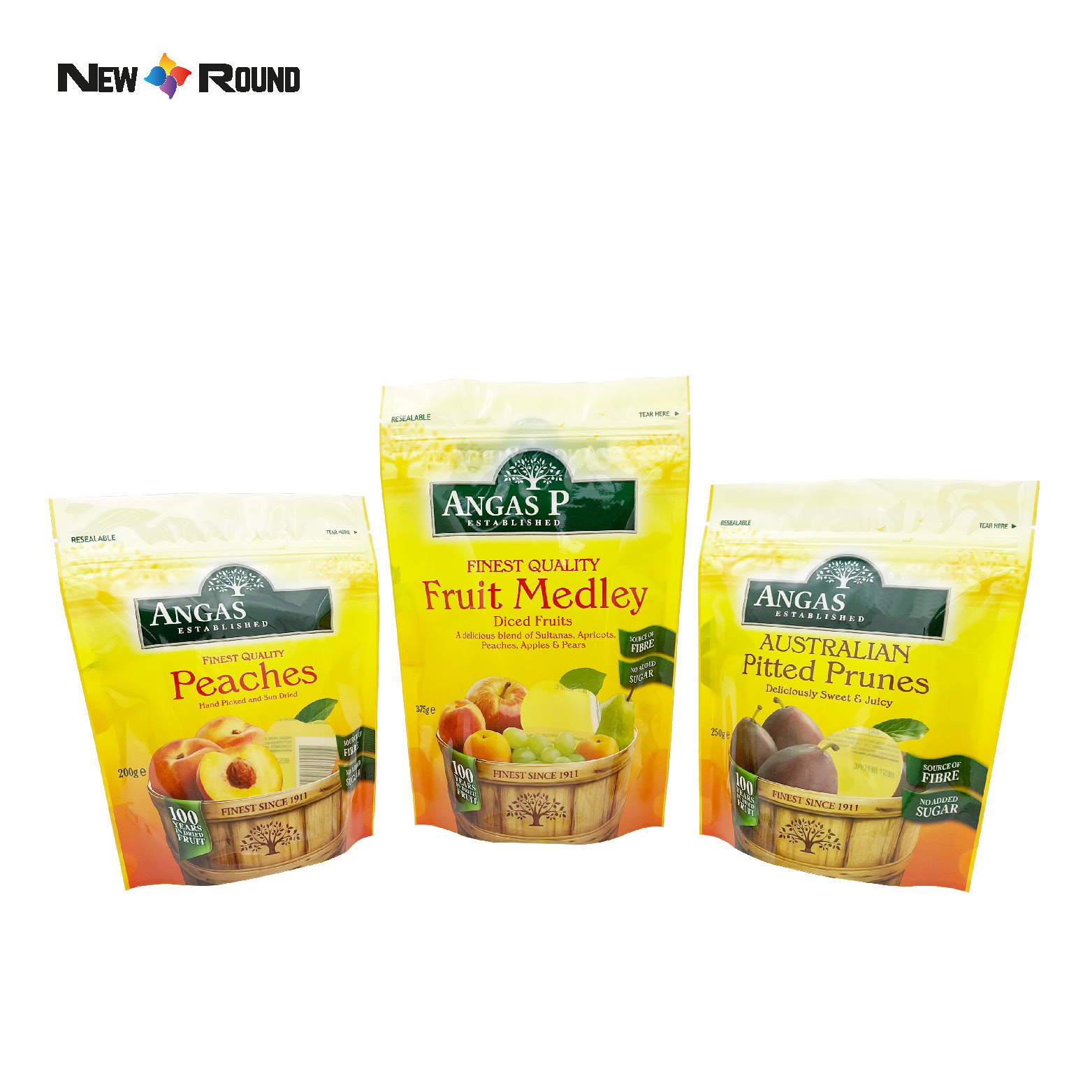 Logo personnalisé en gros Snack Mangue Fruits secs Emballage en plastique Stand Up Pouch Sac d'emballage alimentaire sec