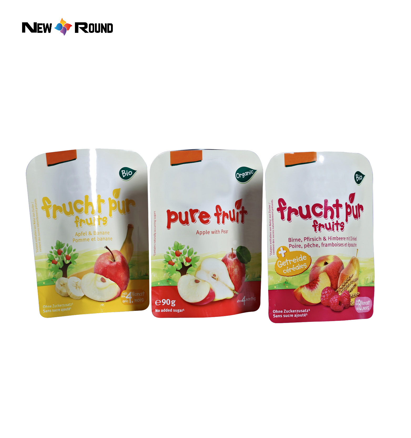 Qualité alimentaire biodégradable debout mangue ananas banane fruits secs chips sac de collation en aluminium