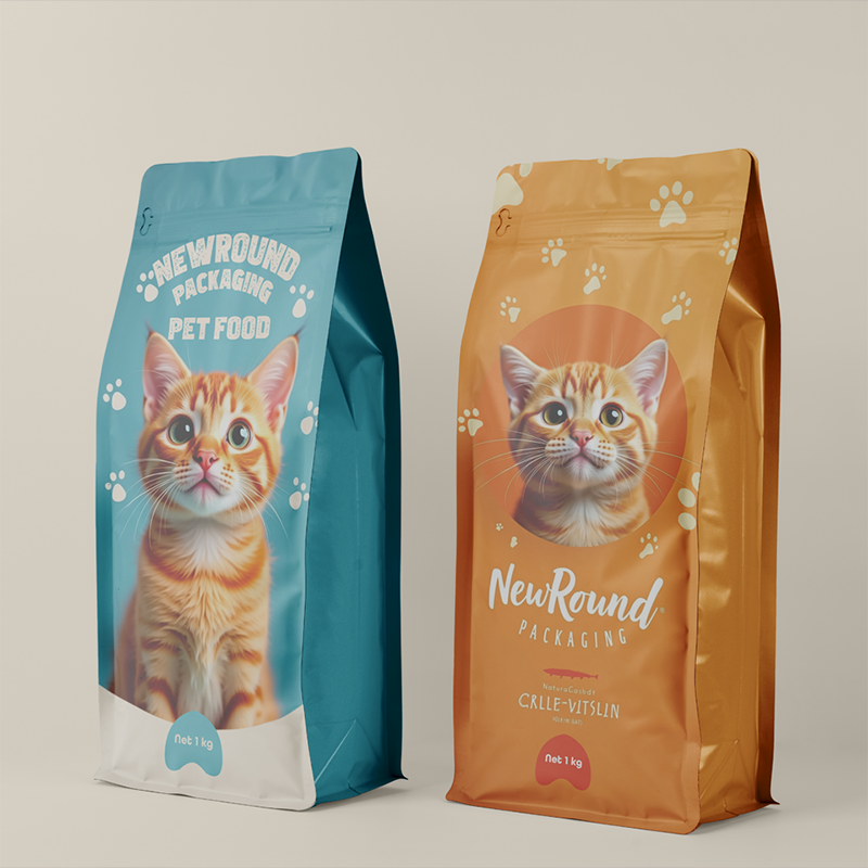 Sacts de gousset latéraux à feuilles de première papier pour nourriture pour animaux de compagnie
