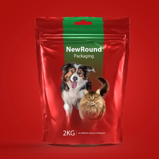 Emballage alimentaire pour animaux de compagnie avec conception de stand recyclable