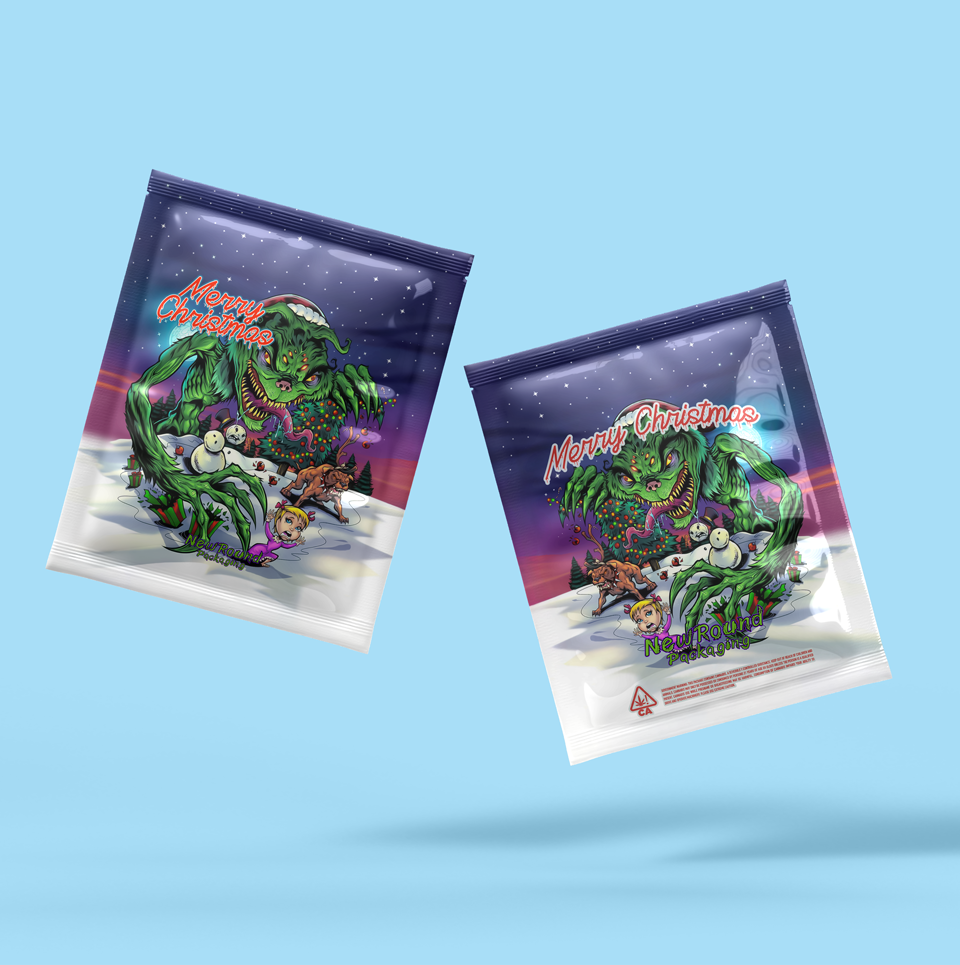 Pochette à trois joints latéraux avec encoches de déchirure
