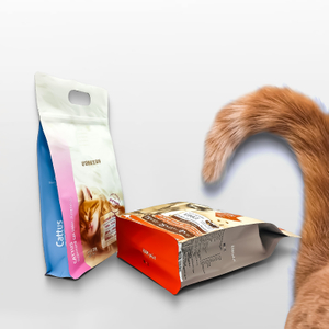 Poly sac rapide marqué par voyage de chat de chien de Gusseted d'emballage en plastique emballé pour la catégorie comestible