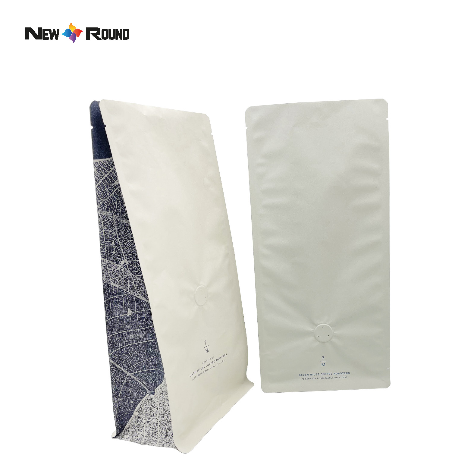 Sacs de café à fond plat en poudre de café d'impression personnalisée avec manches
