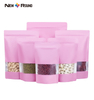 Pochettes debout imprimées sur mesure, emballage de collations, aliments plats auto-scellants