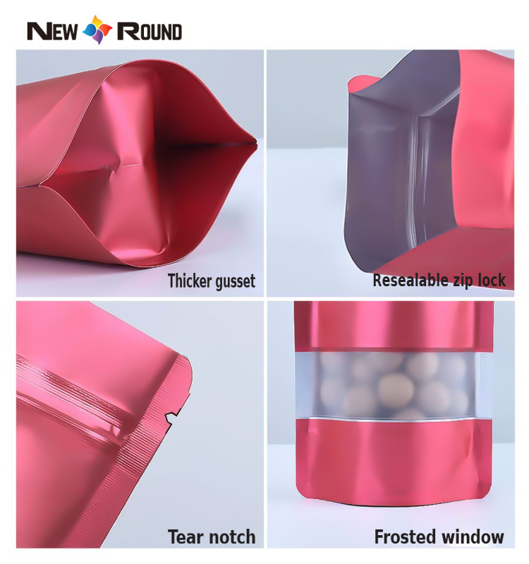 Les Baggies adaptés aux besoins du client tiennent les sachets en plastique en aluminium de serrure de fermeture éclair de sacs d'emballage alimentaire de poche