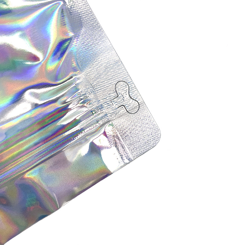 Pochette à fond plat d'emballage carré doublée d'aluminium avec fenêtre