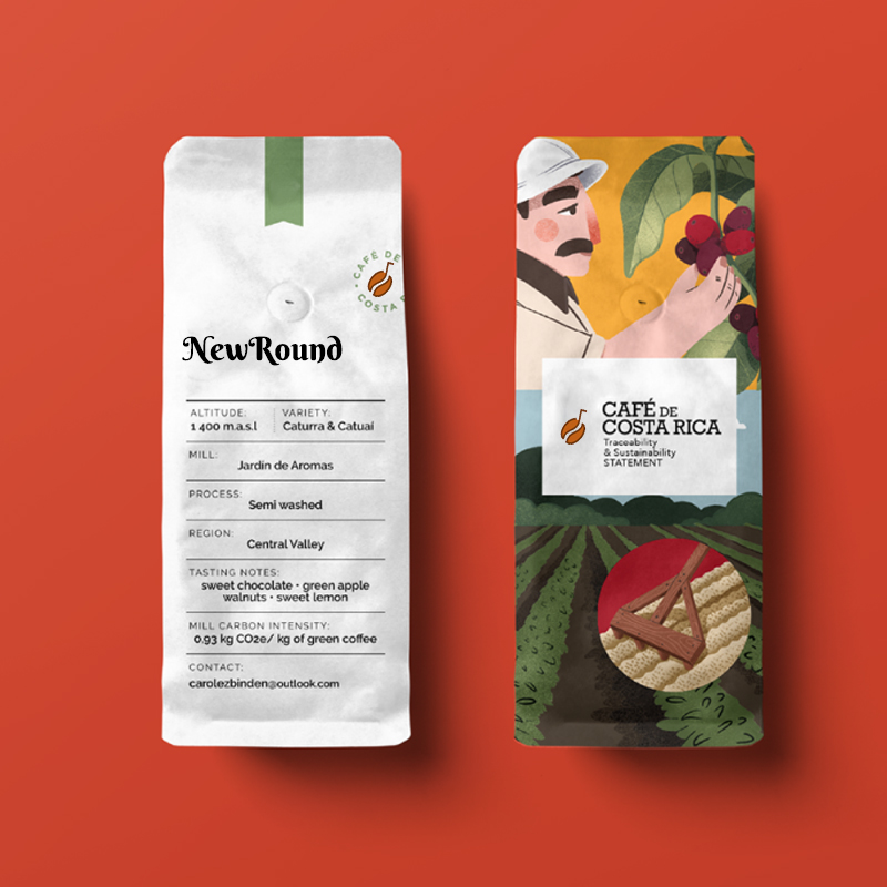 Sacs de gousset côté compostable pour café spécialisé