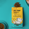 Sac de nourriture pour animaux de compagnie à fond plat debout à plat