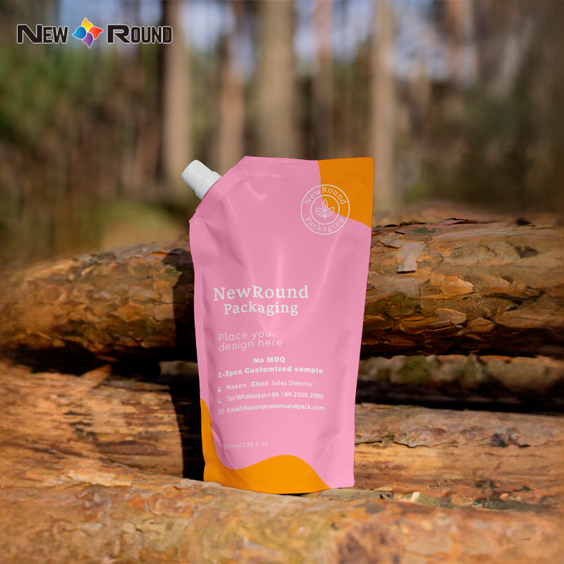 粉色直立斜嘴袋