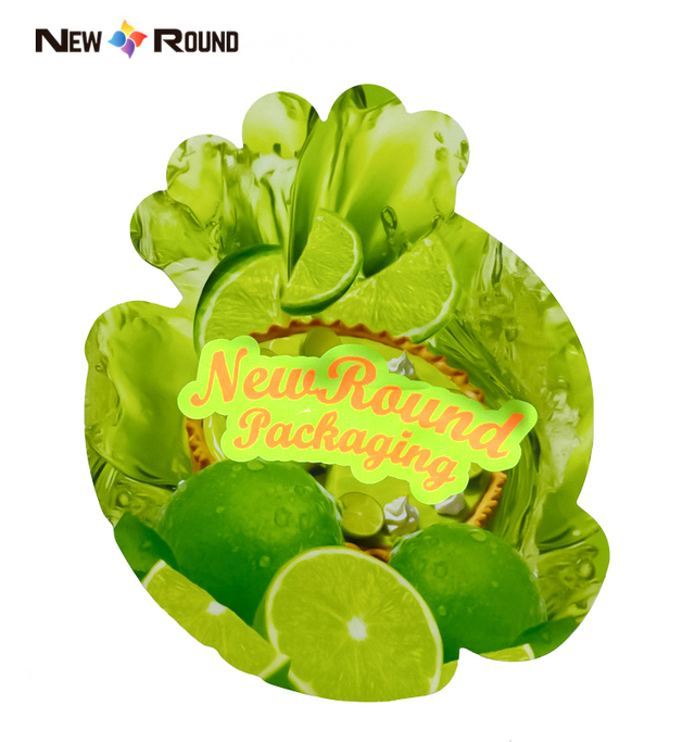 Fabricant de pochettes spéciales en forme de fruits en gros, sacs refermables en Mylar