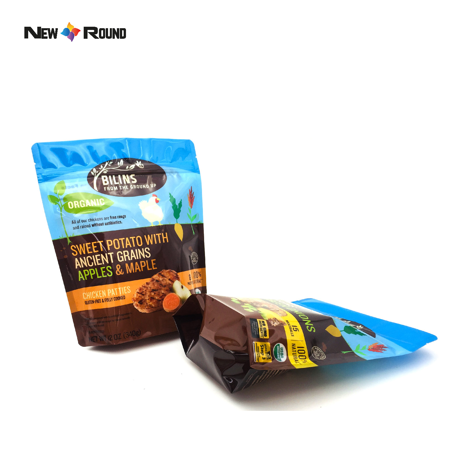 Sac d'emballage alimentaire prix d'usine, pochette debout, sac d'emballage alimentaire avec fermeture éclair