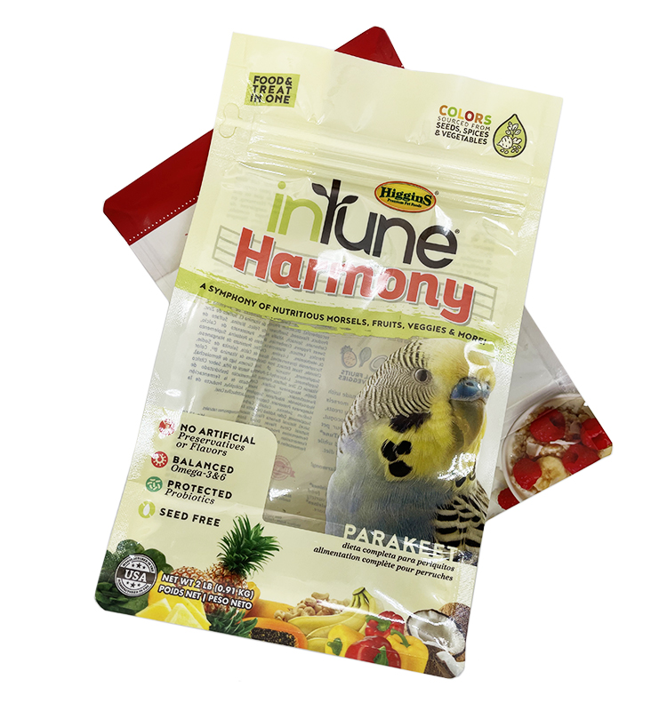 Le chien adapté traite le sac en plastique d'emballage alimentaire pour animaux de compagnie de fond plat de papier d'aluminium de sacs
