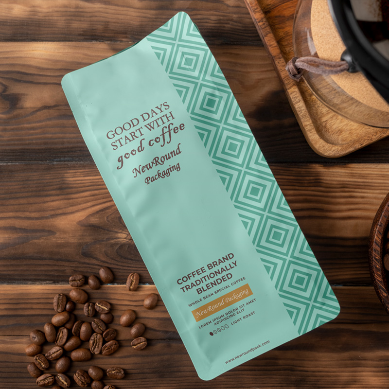 Impression personnalisée en gros petit thermoscellable trois côtés joint mat Sachet café thé alimentaire graine emballage sac