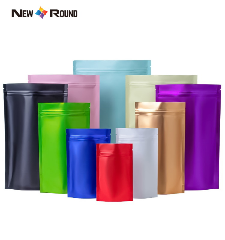 Papier d'aluminium en plastique refermable imprimé personnalisé à fermeture éclair 