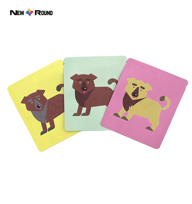 Sac d'emballage alimentaire à fond plat, collation sèche pour chien, pochette imprimée personnalisée pour friandises pour animaux de compagnie