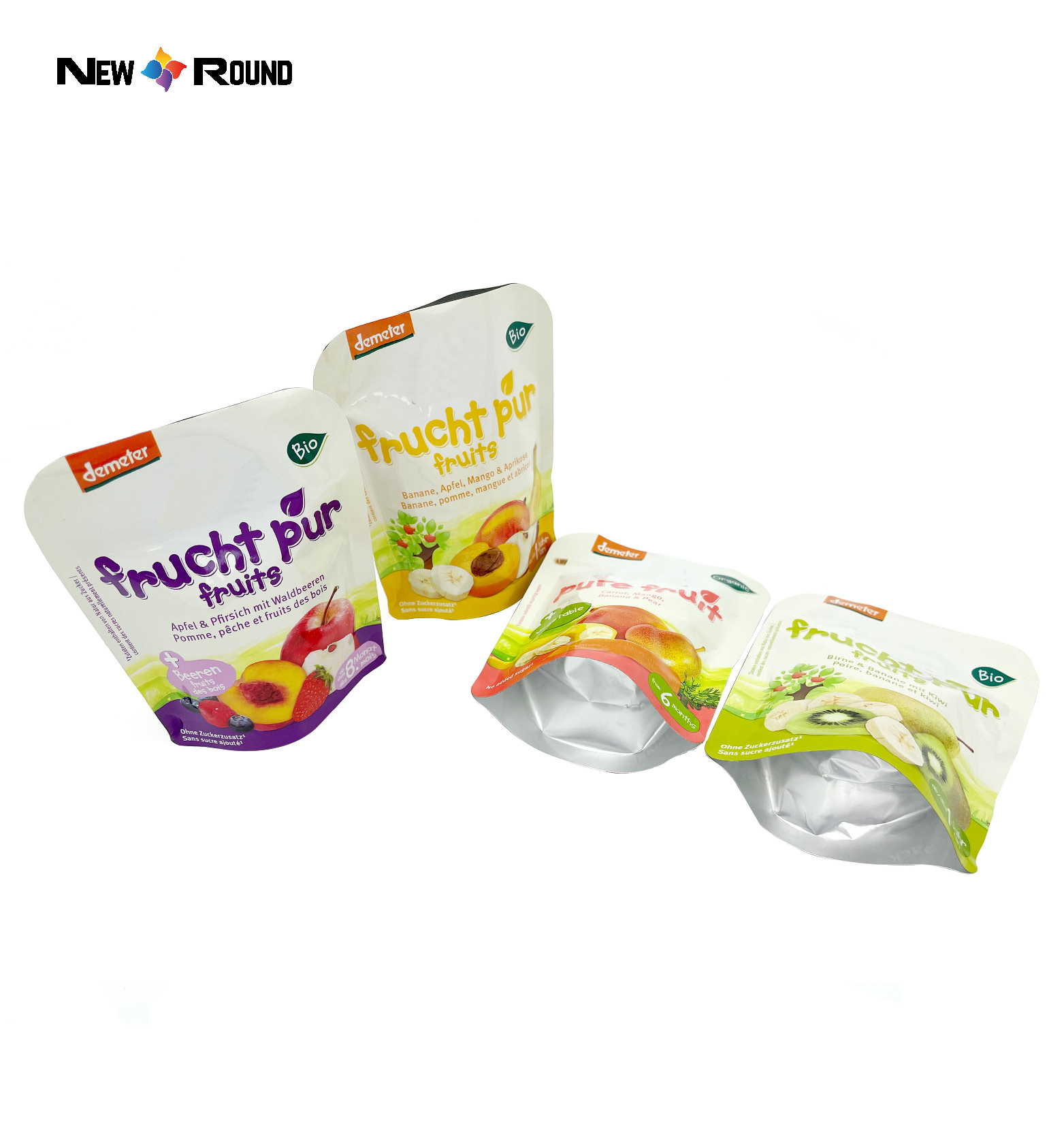Qualité alimentaire biodégradable debout mangue ananas banane fruits secs chips sac de collation en aluminium