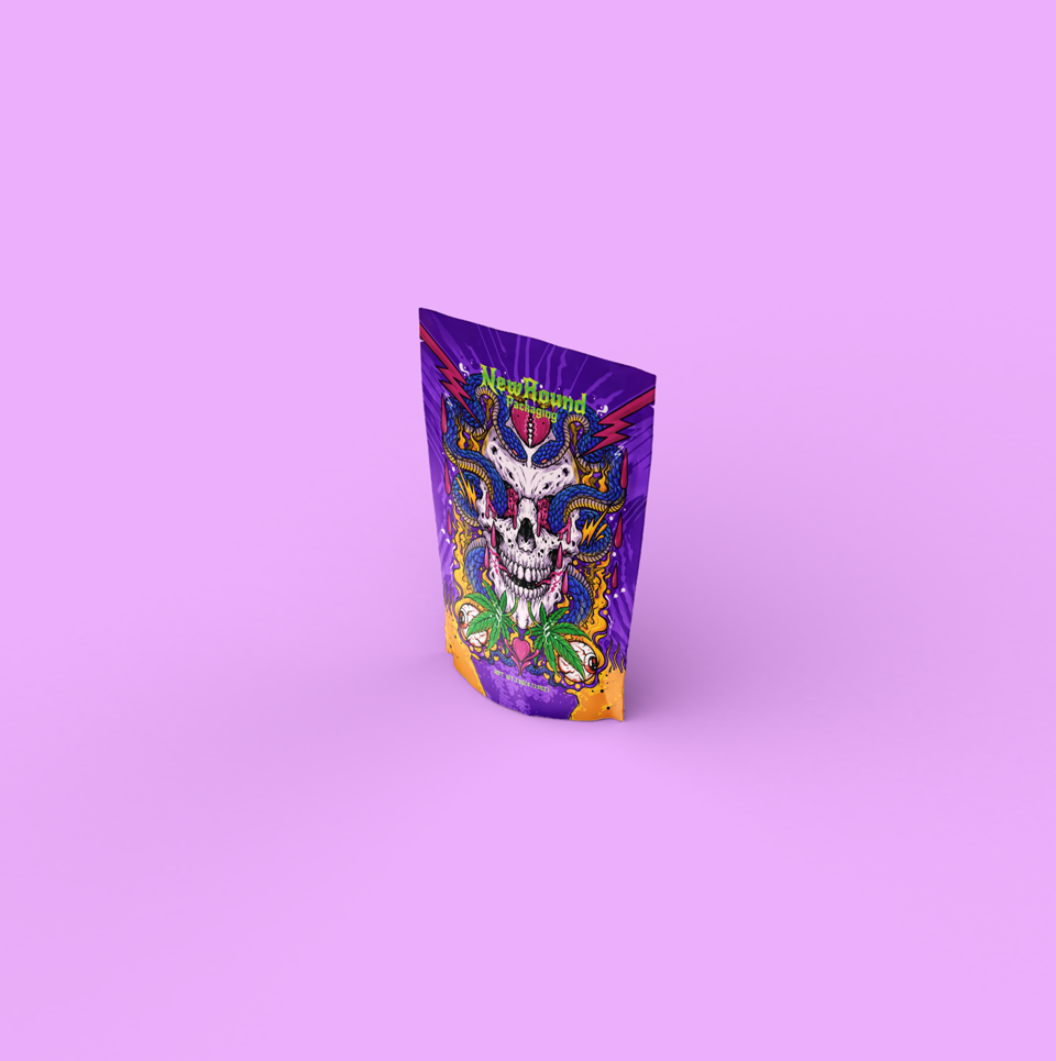 Pochette debout à fermeture éclair en Mylar Blunt Cannabis
