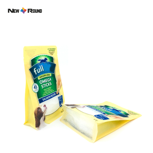 Feuille imprimée personnalisée Mylar Logo Emballage de haute qualité Sac de nourriture pour chat à fond carré