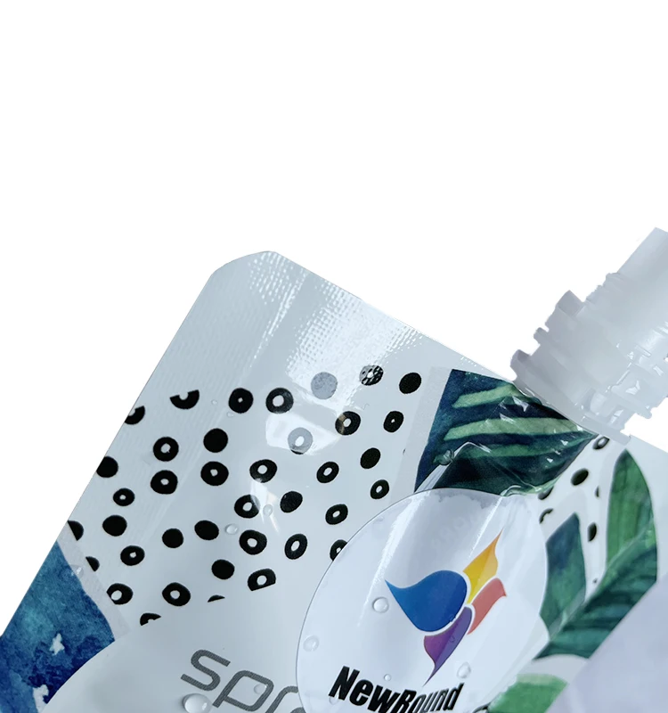 La recharge biodégradable imprimée personnalisée tient le sac de poche de bec de shampooing pour les soins de la peau