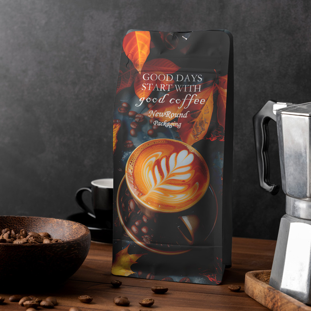 Impression personnalisée en gros petit sachet mat thermoscellable à trois côtés scellé sac d'emballage alimentaire de café thé vide