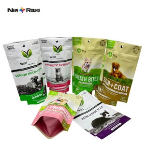 Emballage alimentaire personnalisé pour chiens, sac d'aliments pour animaux domestiques, sacs sous vide de collation