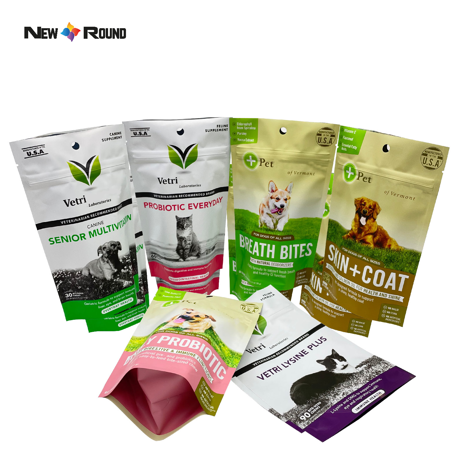 Sac vert de nourriture pour chats, meilleur sac de frappe debout, recycler les sacs de nourriture pour chiens