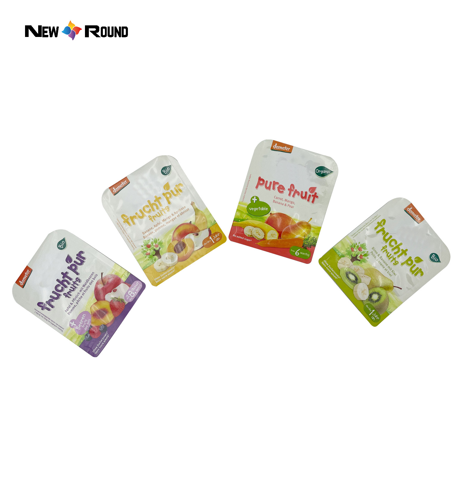Qualité alimentaire biodégradable debout mangue ananas banane fruits secs chips sac de collation en aluminium