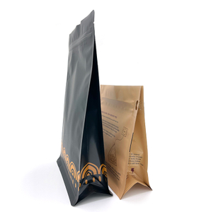 Le gousset latéral à fond plat refermable en gros imprimé personnalisé tient les sacs d'emballage de poche à fermeture éclair de café 