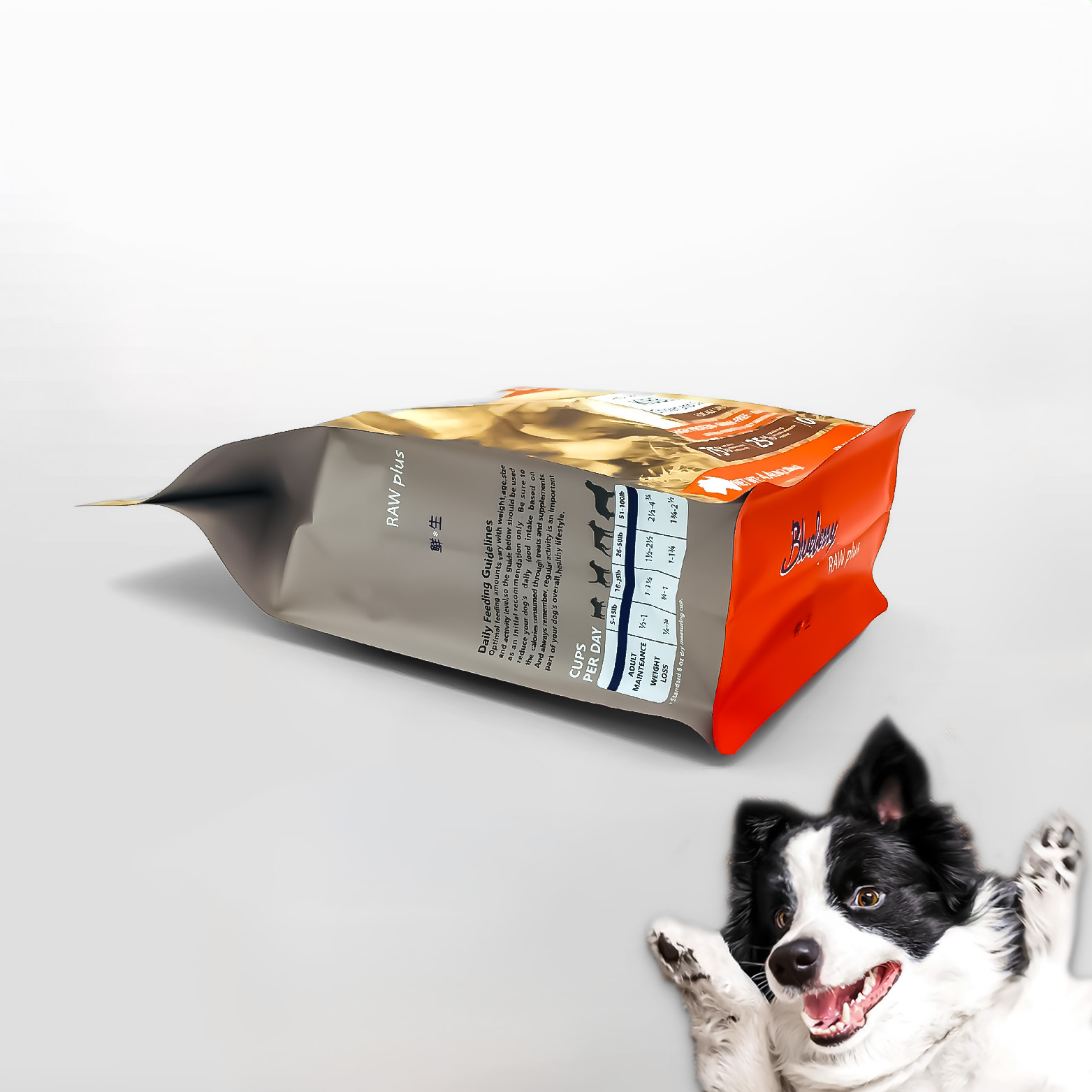 Poly sac rapide marqué par voyage de chat de chien de Gusseted d'emballage en plastique emballé pour la catégorie comestible