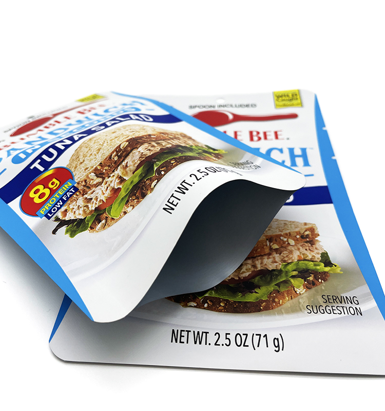 Poche faite sur commande de fond plat de catégorie comestible avec des sacs transparents de tirette