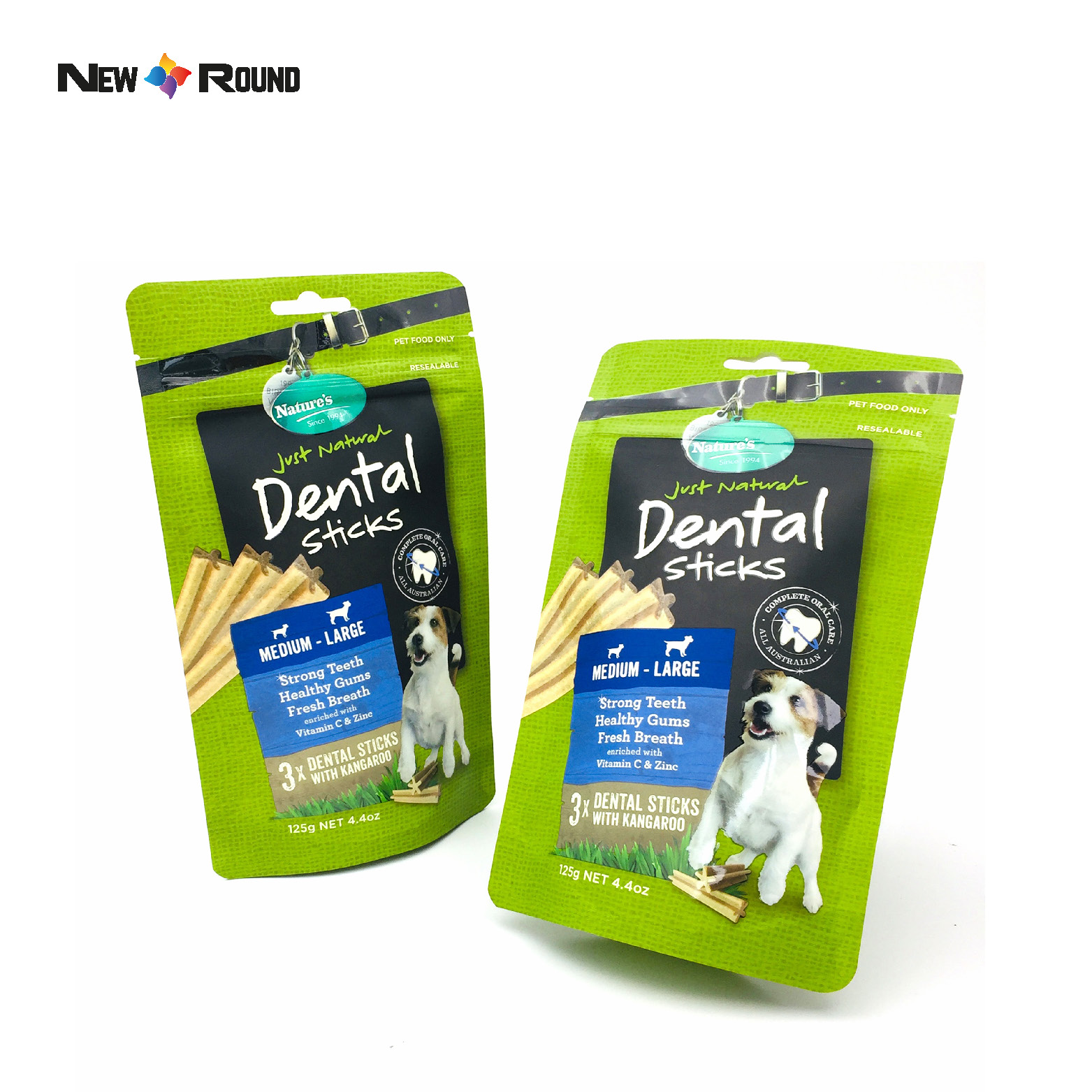 La coutume tiennent le sac vert d'emballage de festin de chien d'aliments pour animaux de compagnie de sacs de poche
