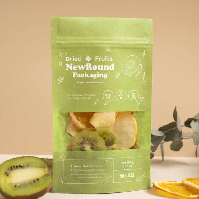 Soupchez la pochette en papier Kraft Fruit avec fenêtre 