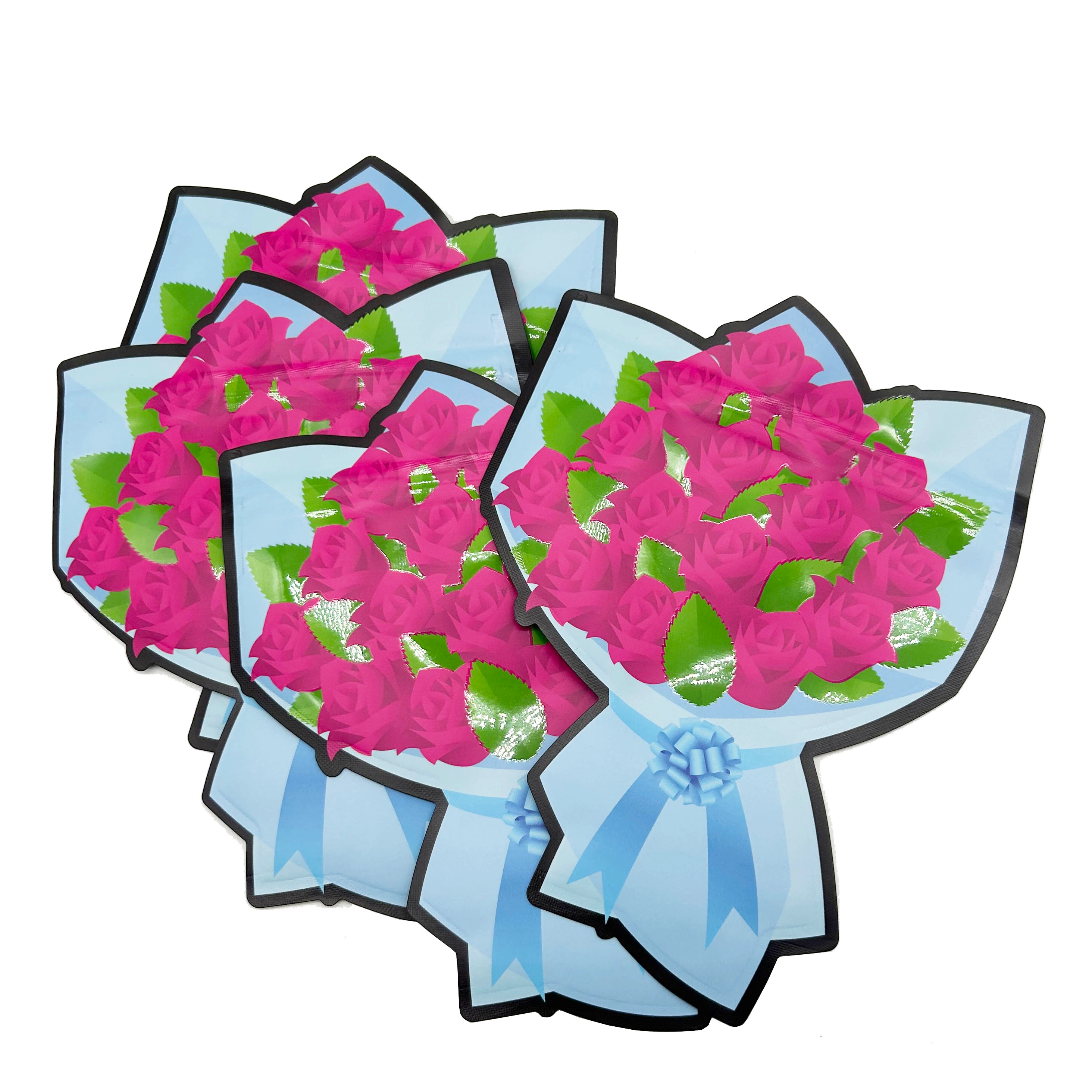 Sac personnalisé à fermeture éclair en aluminium anti-odeur de 3.5g, mat avec tache UV, emballage de gommes à bonbons, sac en Mylar découpé avec des matrices de forme spéciale