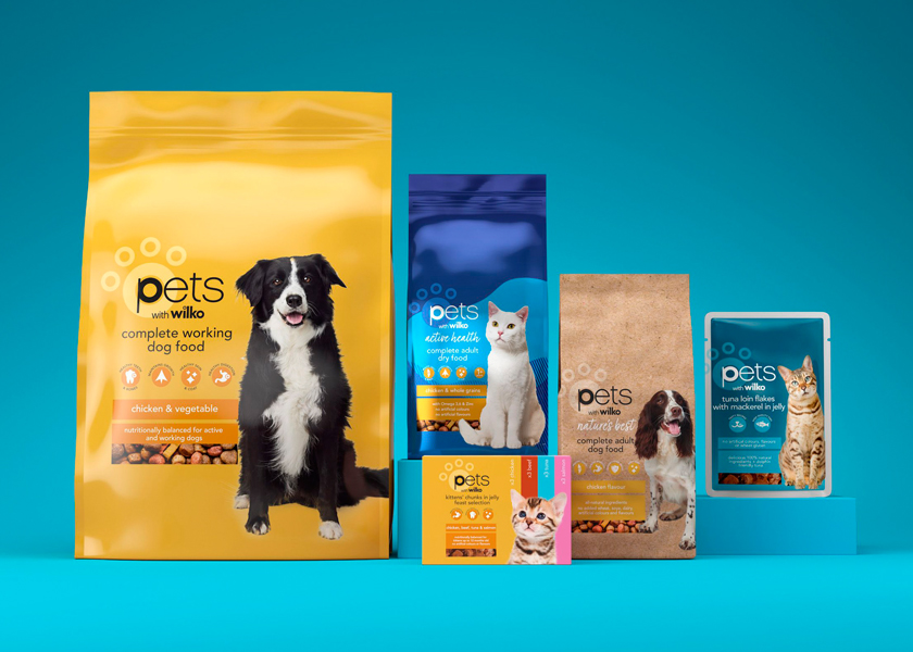 Sacs de stockage de nourriture pour animaux de compagnie à qualité humaine recyclable avec fermeture à fermeture éclair