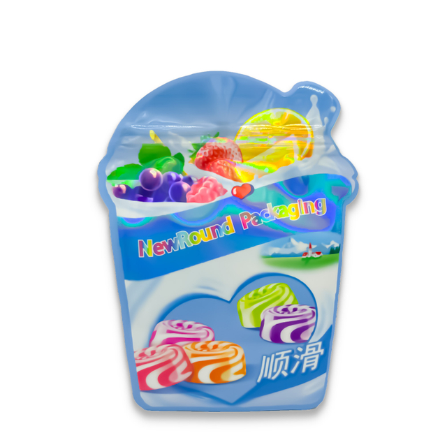 La poche faite sur commande de sucrerie tiennent des sacs de Mylar de forme 8ème sacs holographiques UV de tache de Mylar avec Ziplock