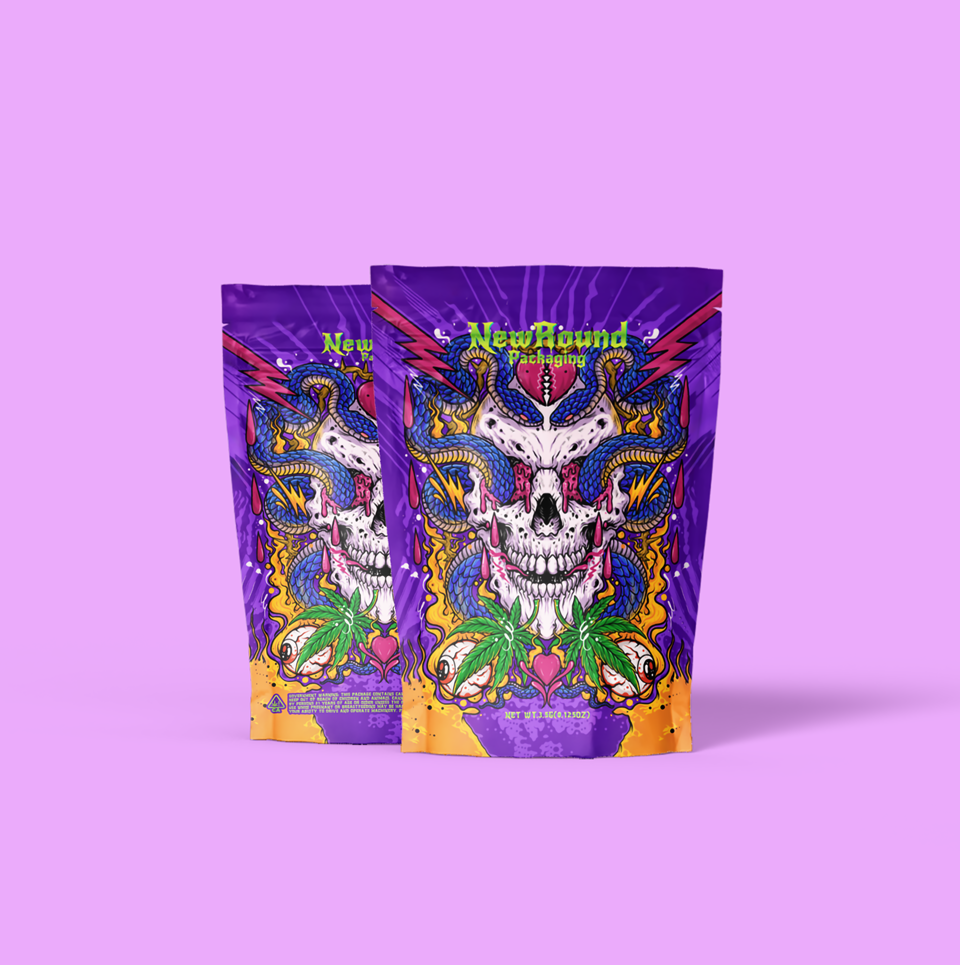Pochette debout à fermeture éclair en Mylar Blunt Cannabis