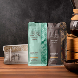 Nouveau Sac de café Recyclable personnalisé paquets de café en gros sac de café à fond plat avec Valve