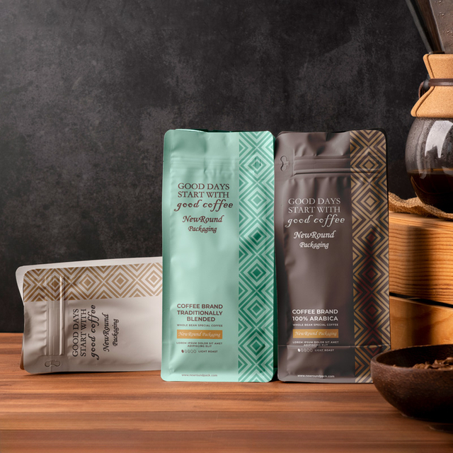 Nouveau Sac de café Recyclable personnalisé paquets de café en gros sac de café à fond plat avec Valve