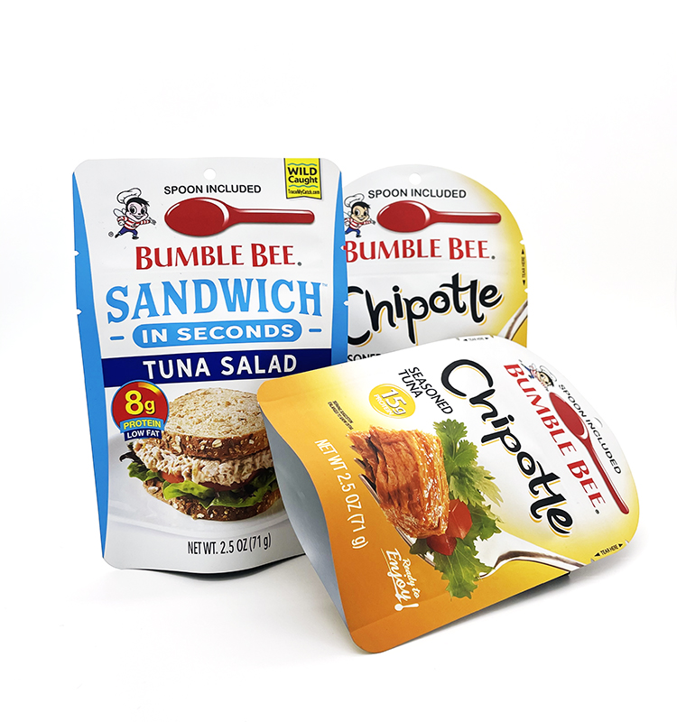 Poche faite sur commande de fond plat de catégorie comestible avec des sacs transparents de tirette