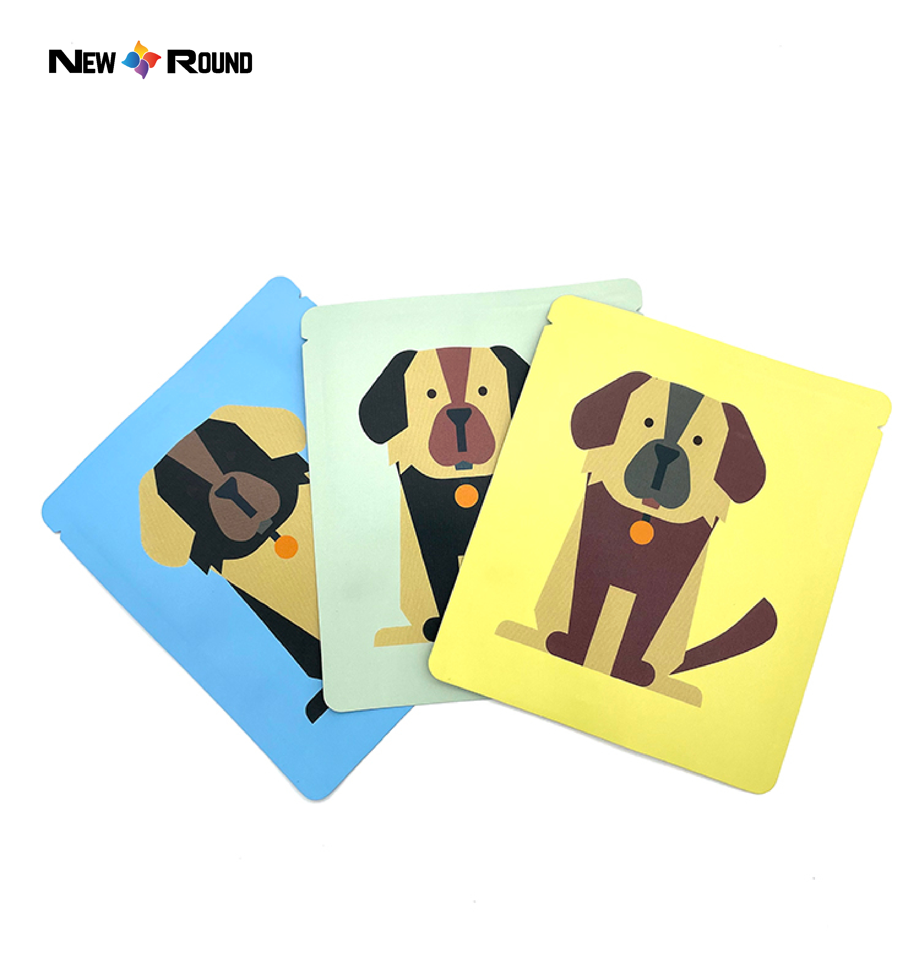 Sac d'emballage alimentaire à fond plat, collation sèche pour chien, pochette imprimée personnalisée pour friandises pour animaux de compagnie