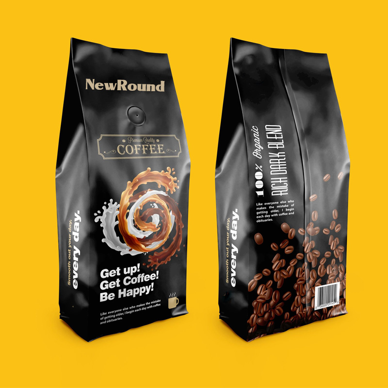 Sacs de gousset côté café avec vanne dégazée à sens unique
