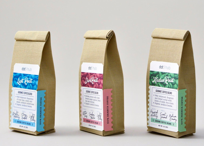 Sacs-cadeaux composés pour le café spécialisé et les collations gastronomiques