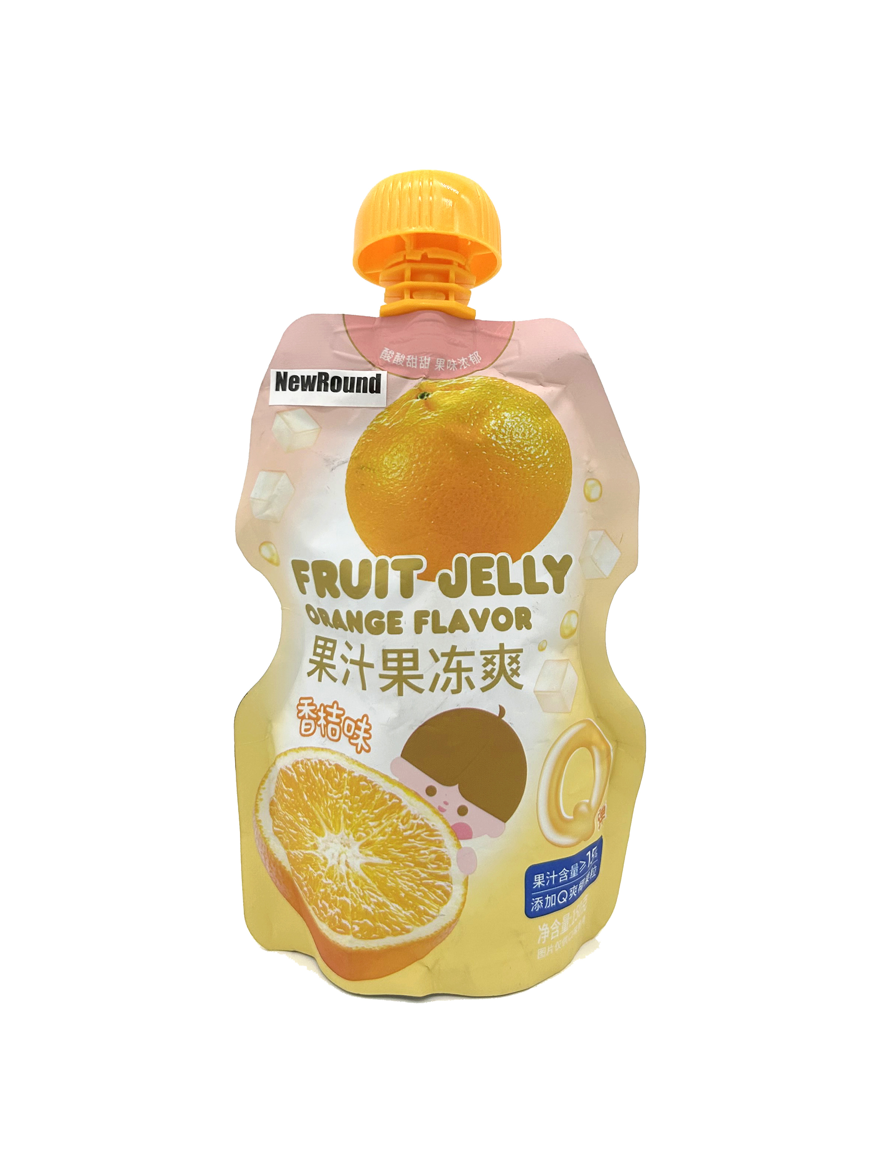 Emballage de gelée de jus de fruit en forme imprimée personnalisée, emballage de boisson avec bec en aluminium, pochettes liquides debout pour jus de fruit 