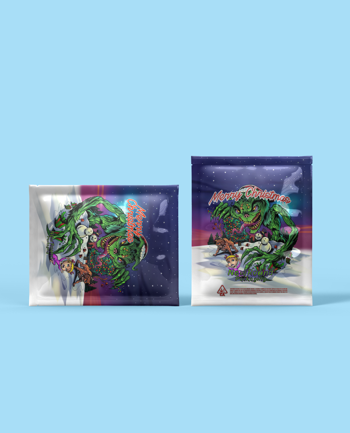 Pochette à trois joints latéraux avec encoches de déchirure
