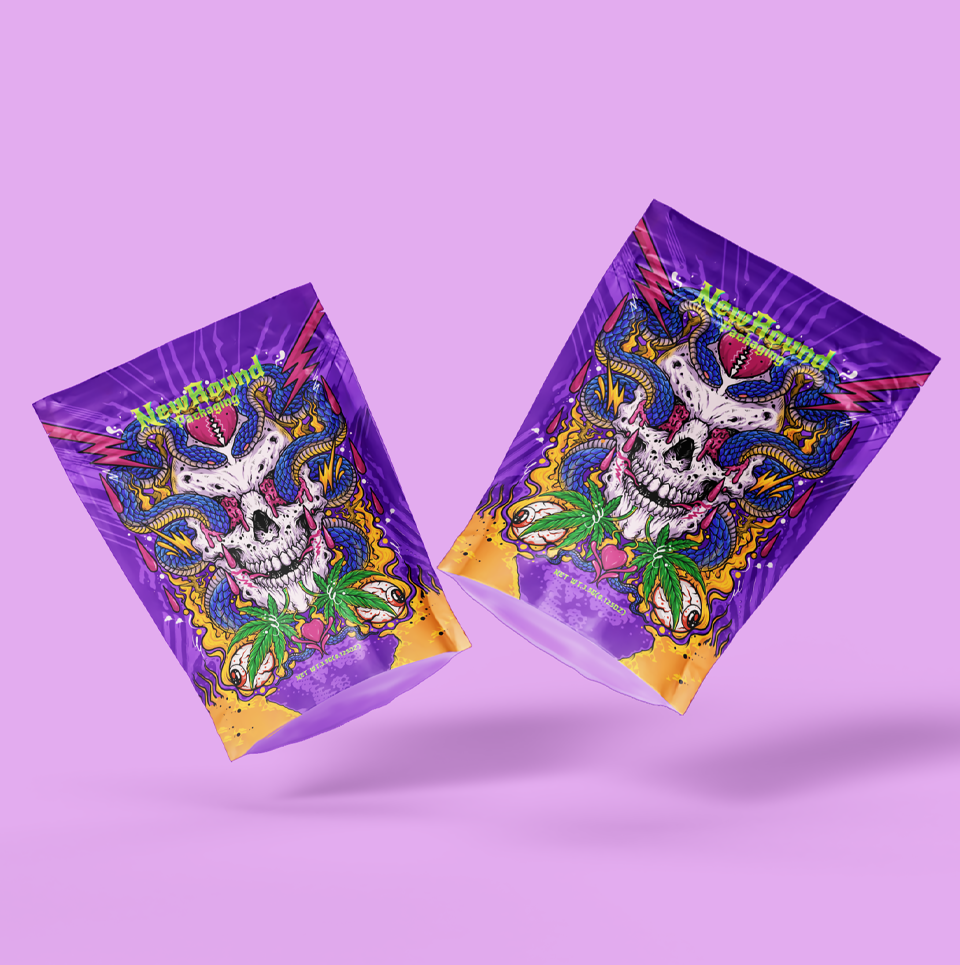 Pochette debout à fermeture éclair en Mylar Blunt Cannabis