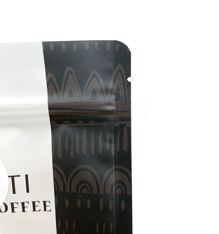 Le gousset latéral à fond plat refermable en gros imprimé personnalisé tient les sacs d'emballage de poche à fermeture éclair de café 