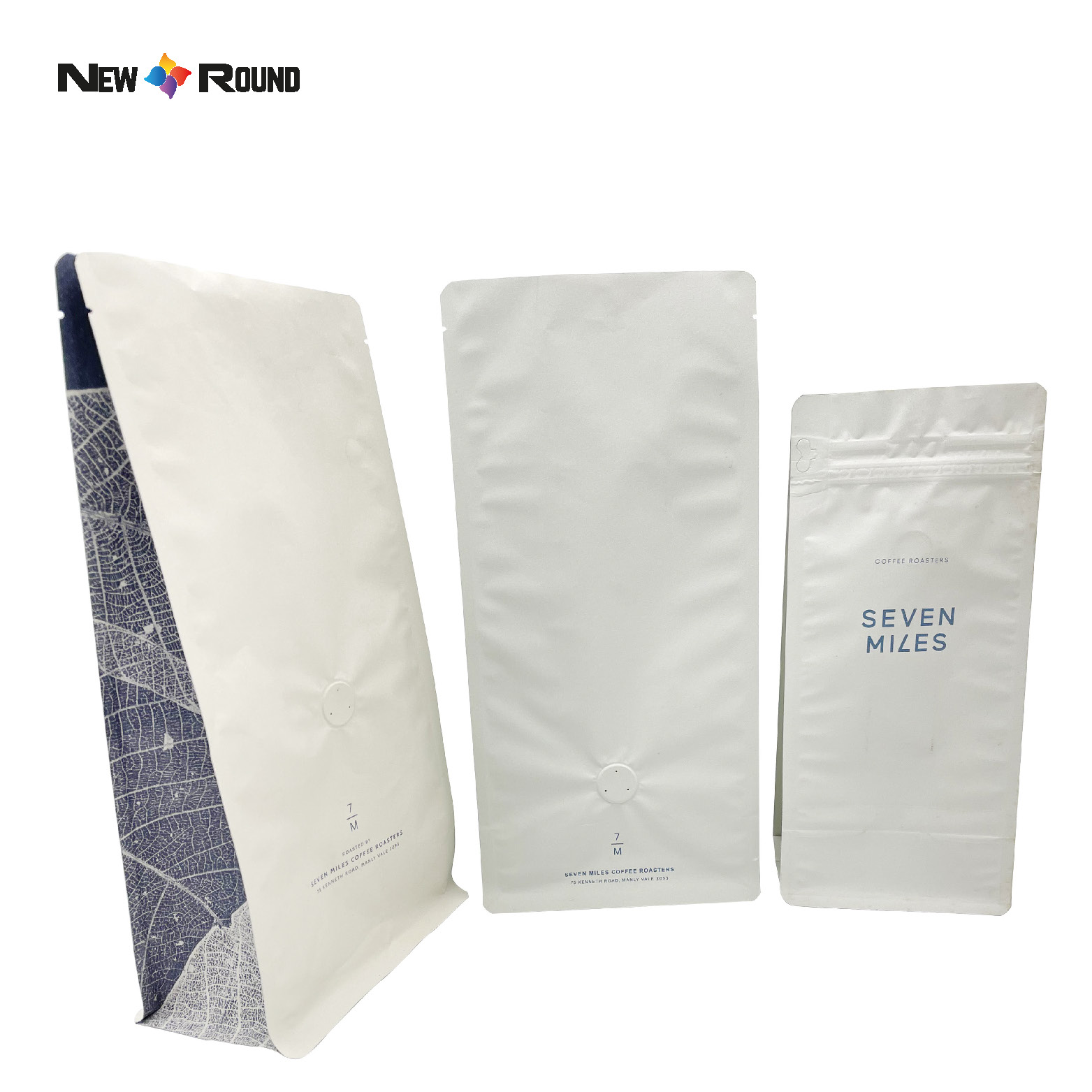 Sacs de café à fond plat en poudre de café d'impression personnalisée avec manches